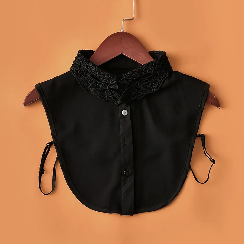 

Aesthetic Premium Quality New Women Pure Color Lace Detachable Lapel Choker Necklace Shirt Fake False Collar