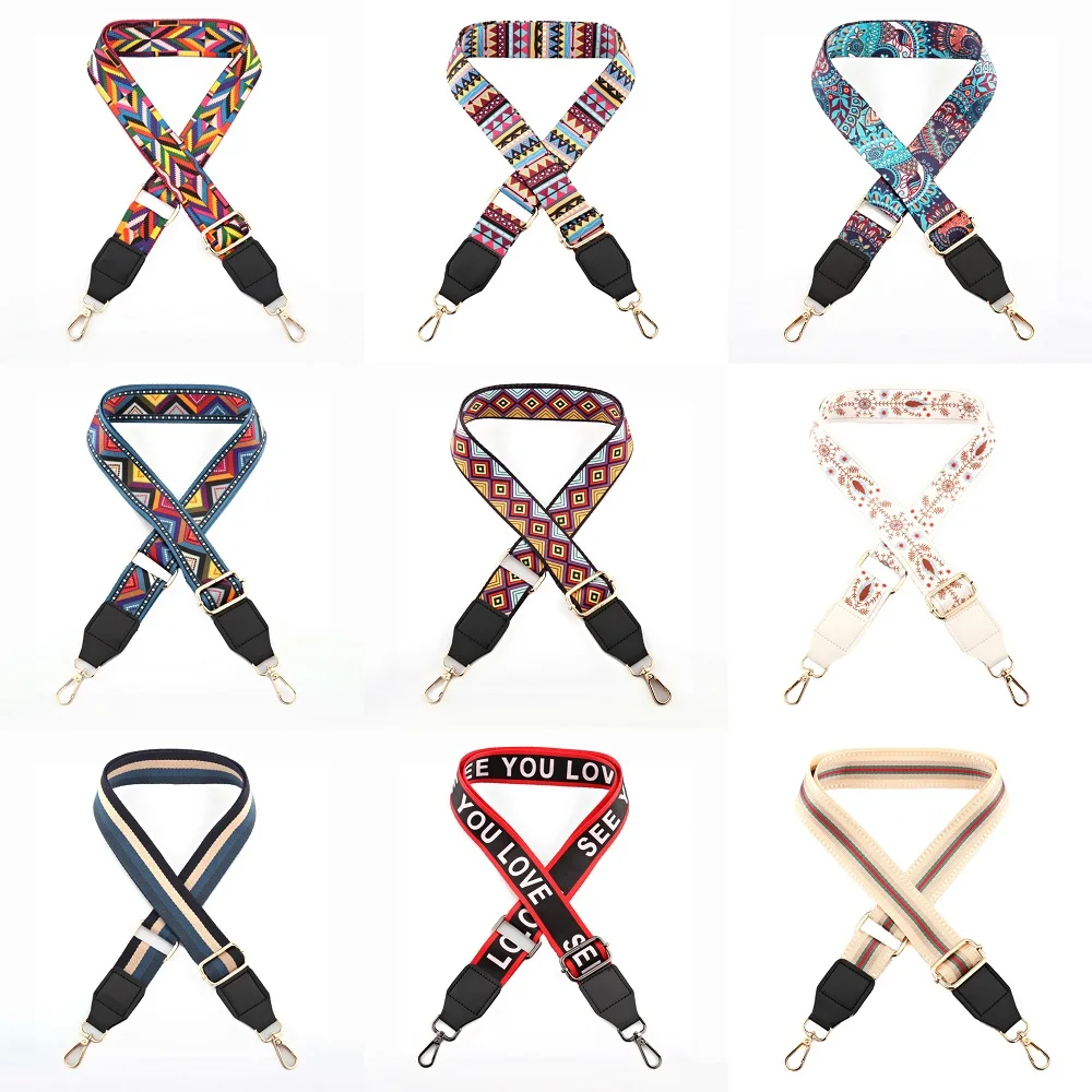 Nylon/Cotton Bag Strap Woman Handbag Wide Colored Straps for Crossbody Messenger Shoulder Bag Accessories Adjustable Straps