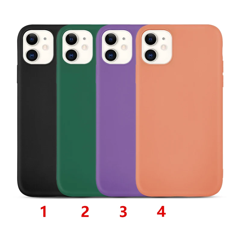 solid color matte black soft phone case for iphone 11 11pro 11promax 6 6s 7 8 7plus 8plus x xs xr xsmax se 2020 case iphone free global shipping