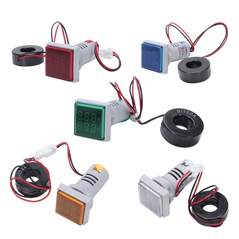 

Led Digital Dual Display Voltmeter Ammeter Voltage Gauge Meter Ac 60-500V 0-100A