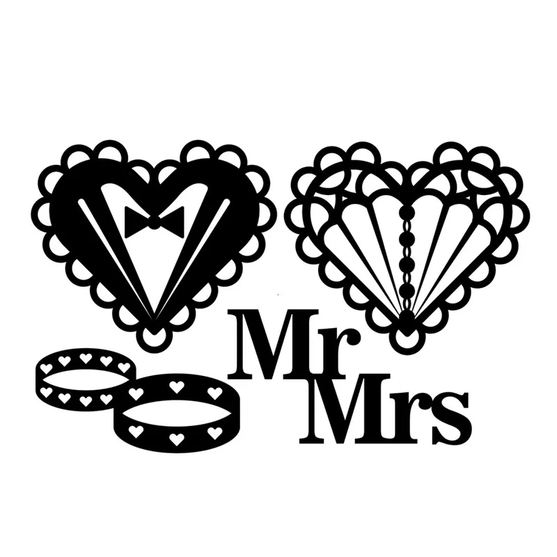 YaMinSanNiO кольцо в форме сердца металлические режущие штампы новинка 2019 Mr Mrs письмо