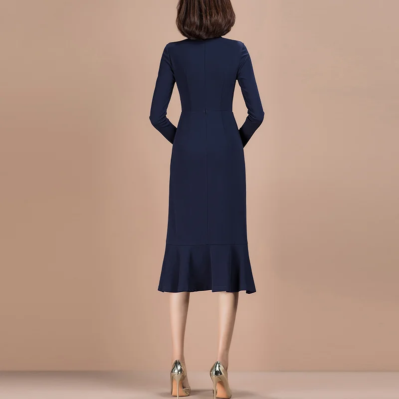 

Spring New 2021 Style Casual Womens Long Sleeve Slim Knitted Dress