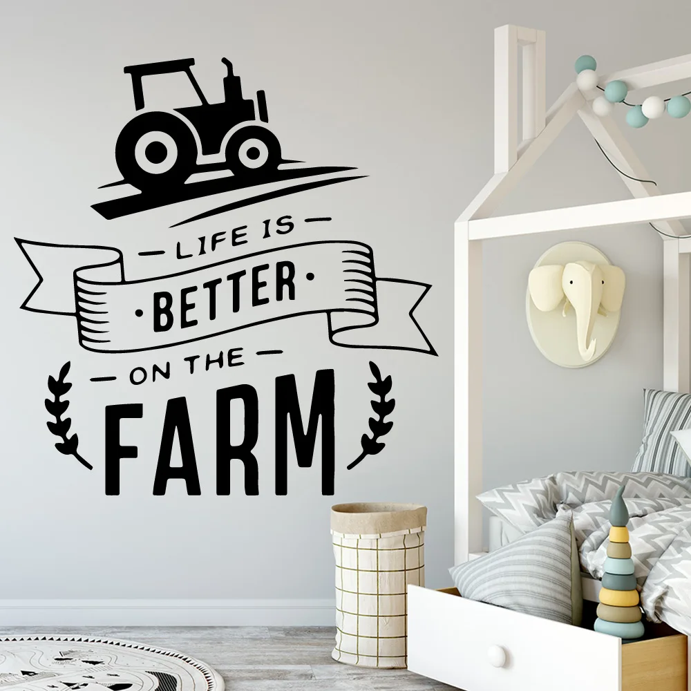 Мультяшная жизнь лучше на ферме Современная виниловая наклейка стену для