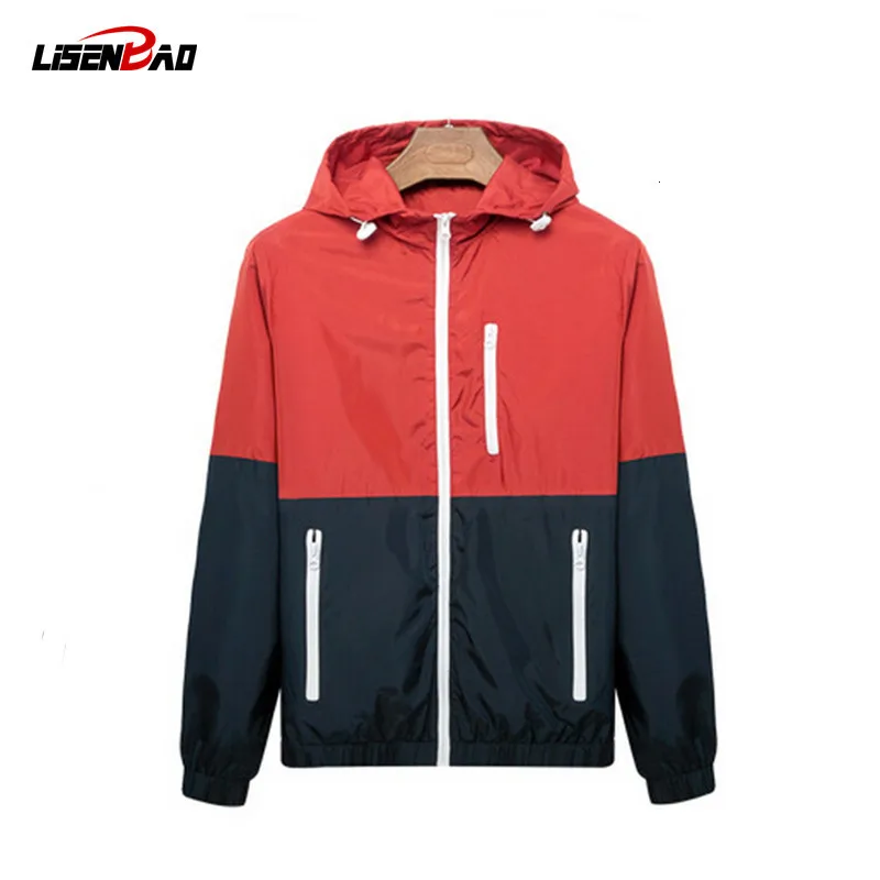 Ветровка мужская с капюшоном тонкая спортивная куртка на молнии верхняя одежда