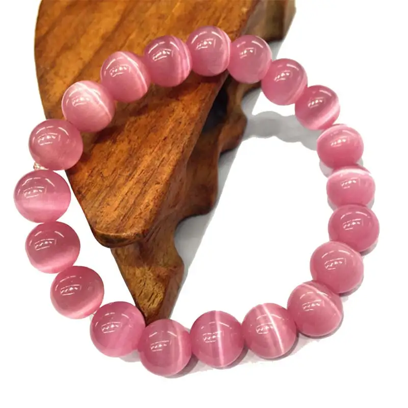 Natural Stone Pink Opal Bracelet Quartz Stretch Bracelet Fashion Healing Jewelry 6/8/10mm Bead Pulseras New Arrival
