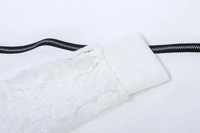 Casual Jacket Coat Outwear Women Black White Long Sleeve Female Lace PatchworkLady Suits 2019 Elegant Plus Size | Женская одежда