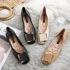 Туфли женские на плоской подошве, квадратный носок, без застежки, удобная офисная обувь, черные, 9319N, весна-осень