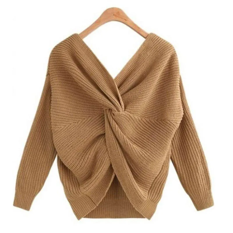 Модный милый сексуальный пуловер свитер с длинным рукавом женская одежда