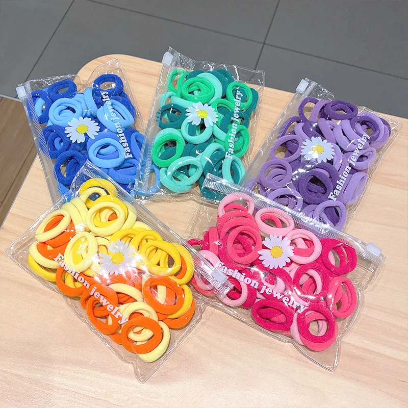 50/Set beb&eacute; chicas caramelo de Nylon colorido peque&ntilde;o el&aacute;stico bandas para el pelo de los ni&ntilde;os de cola de caballo titular Scrunchie diadema Ni&ntilde;os Accesorios-1