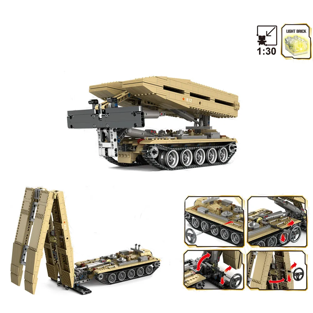 

KY10006 Military Type 84 Tank Erecting Vehicle Building Blocks Assembling Toys For Children