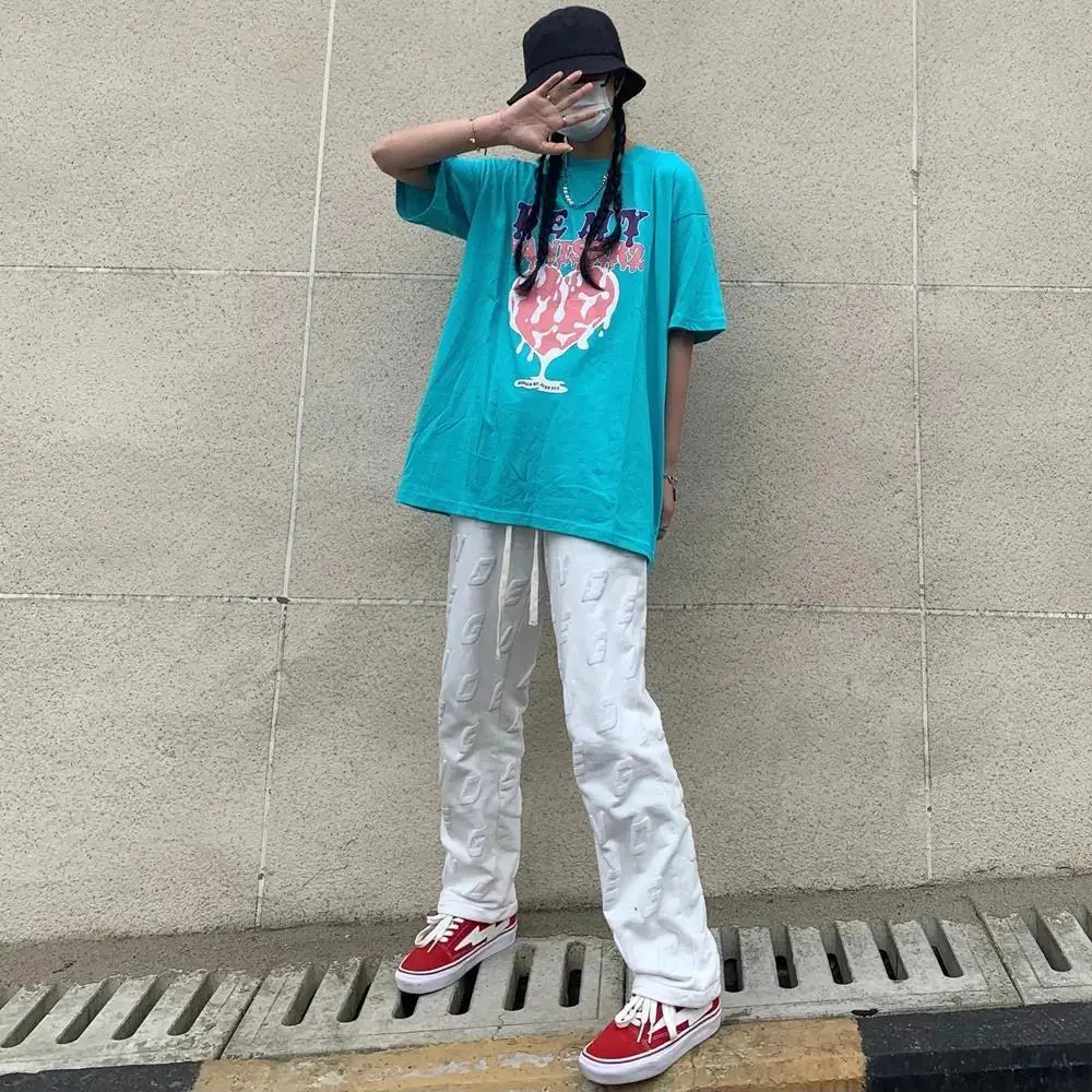 

Foam letter pants children's versatile wide leg pants women 2021 new pants women's fashion brand sports casual pants women