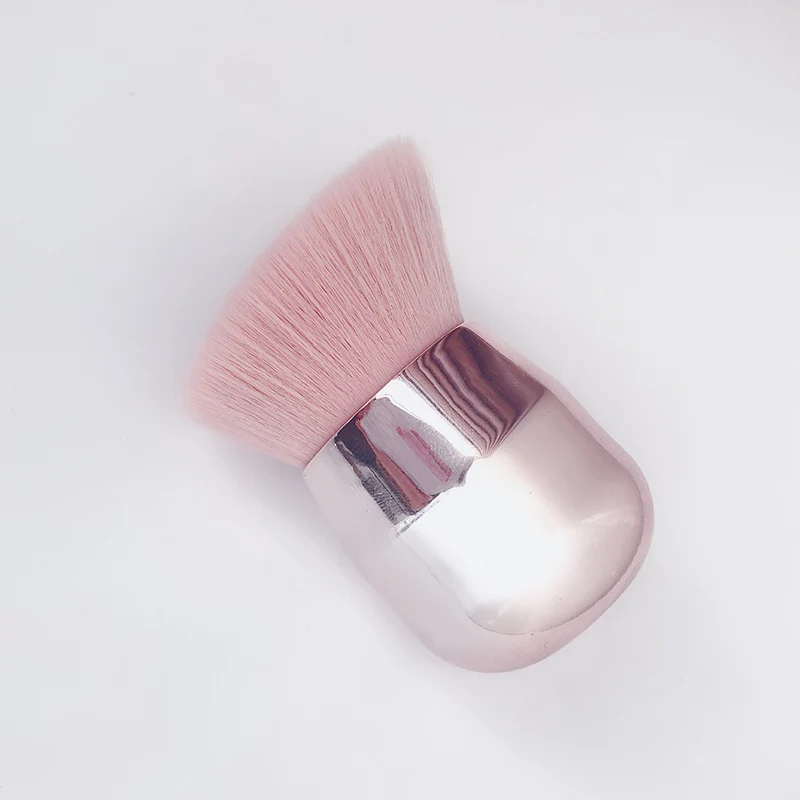 Мягкая Серебряная Кисть для макияжа Shinny розовая скошенная плоская кисть Kabuki с