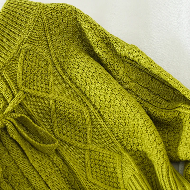 OCEANLOVE Slash Neck Short Pullovers Solid Bow Lace Up Fashion Women Sweaters Girls Korean New Pull Femme Loose Tops 13456 | Женская