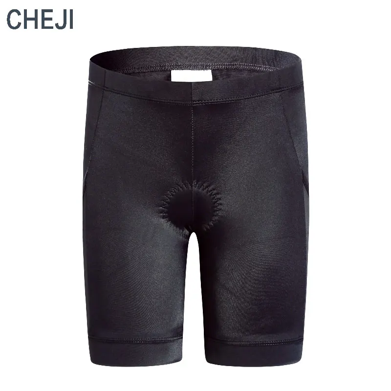 Детские длинные брюки CHEJI черные быстросохнущие велосипедные из лайкры с