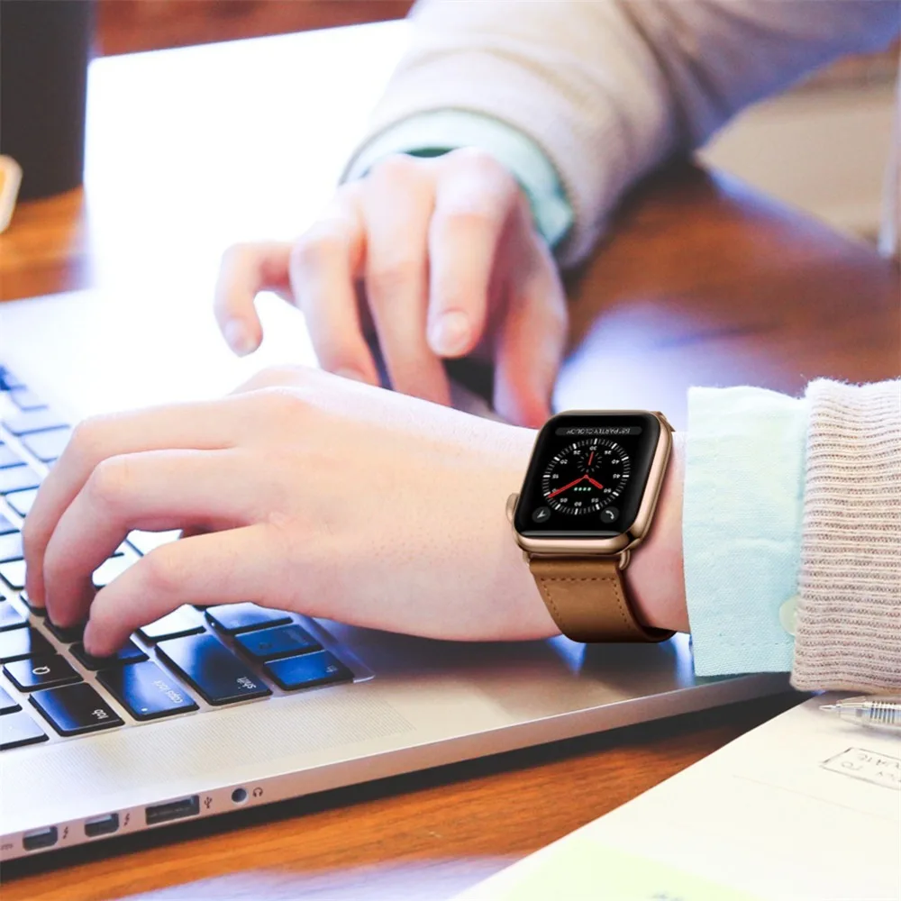 Высококачественный ремешок из натуральной кожи для Apple Watch Series 4 44 мм 40 мм ремешок для iWatch 1 2 3 42 мм 38 мм ремешок для часов