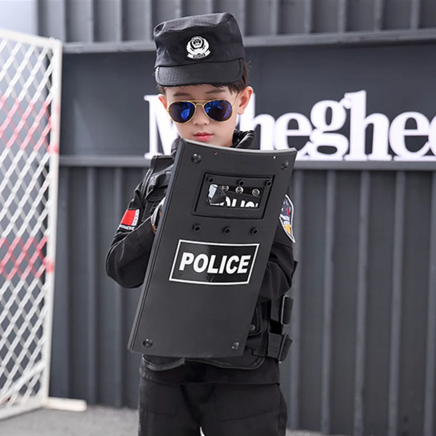 Костюмы для косплея детей униформа офицера спецназа черная Военная тактическая