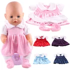 3 шт.компл. = плюшевые платье куклы + леггинсы + плюшевая кукла обувь для американский 18 дюймов девочка кукла и 43 см для ухода за ребенком для мам-новорожденная кукла  нашего поколения