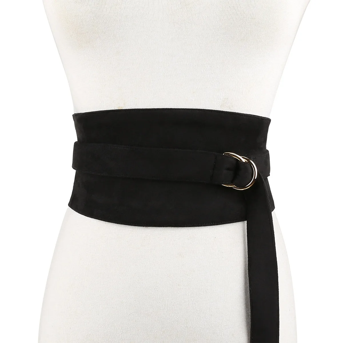 New Women's Runway Fashion Black Velvet Leather Elastic Cummerbunds Female Dress Corsets Waistband Belts Decoration Wide Belt |