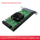 Плата расширения 88SE9215 на 24 порта SATA 3,0 в PCIe, PCI Express, адаптер SATA 3, конвертер с радиатором для HDD