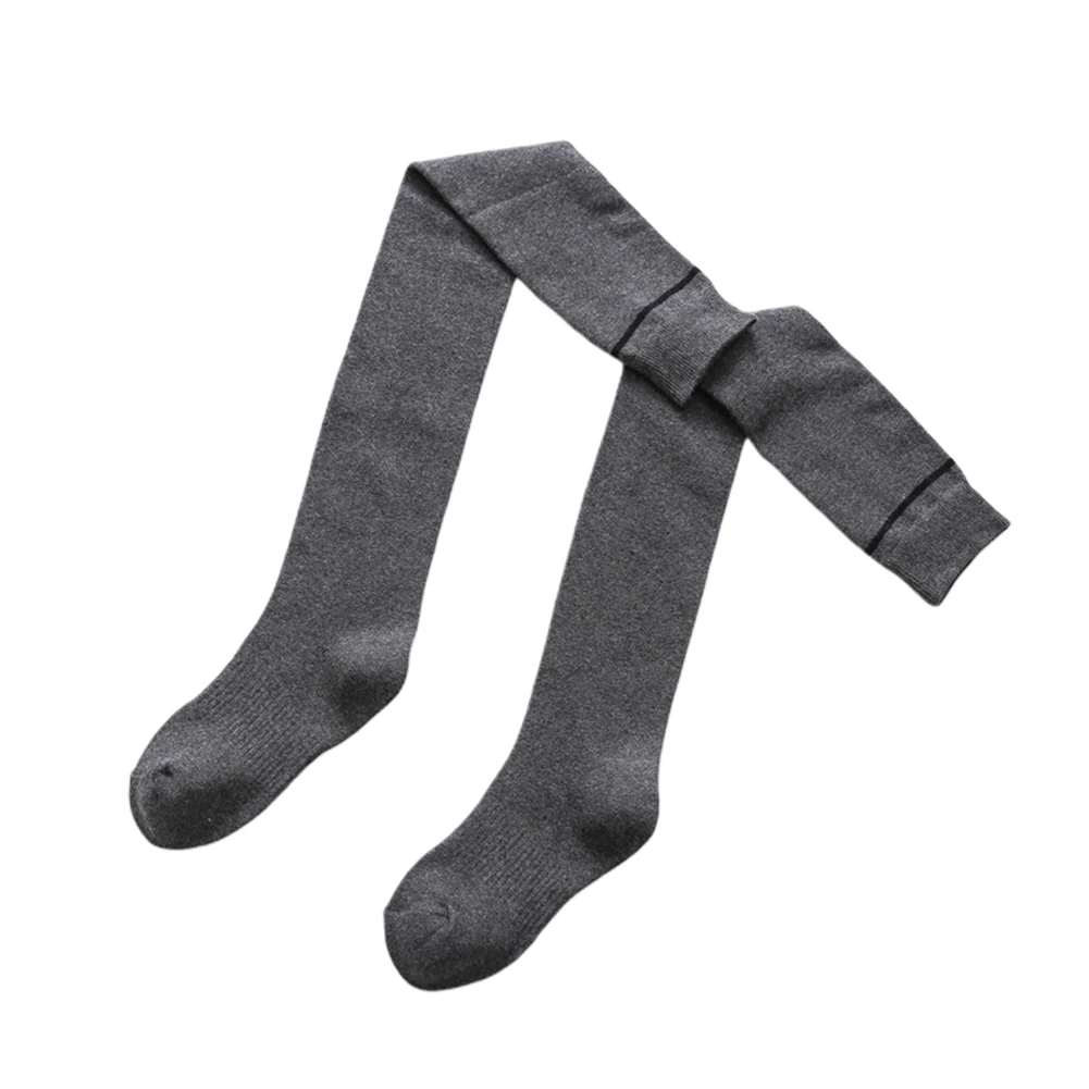 Мягкие полосатые женские чулки выше колена теплые студенческие хлопковые