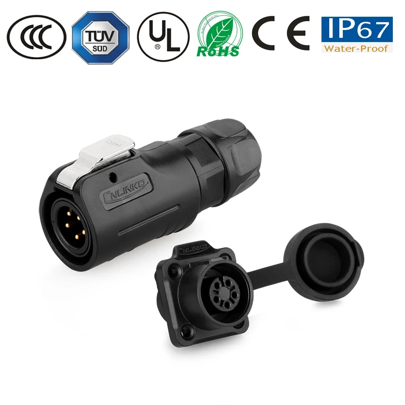 Водонепроницаемый Штекерный кабель разъем гнездовая панель M12 5-контактный