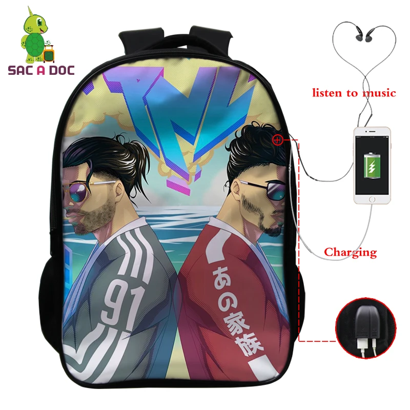 Bookbag 11 16 дюймов рюкзаки PNL печать USB зарядка школьный рюкзак для подростков мальчиков и девочек рюкзак для ноутбука дорожная сумка Sac Dos - Цвет: Bookbag 11