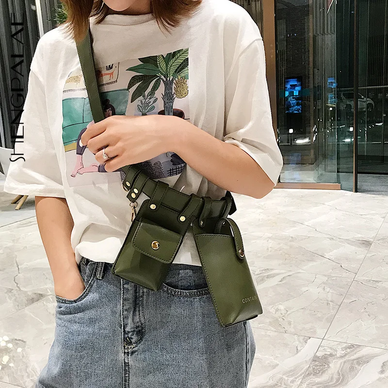 SHENGPALAE Ретро стиль синтетическая кожа женский ремень бисер хит цвет пэчворк сумка