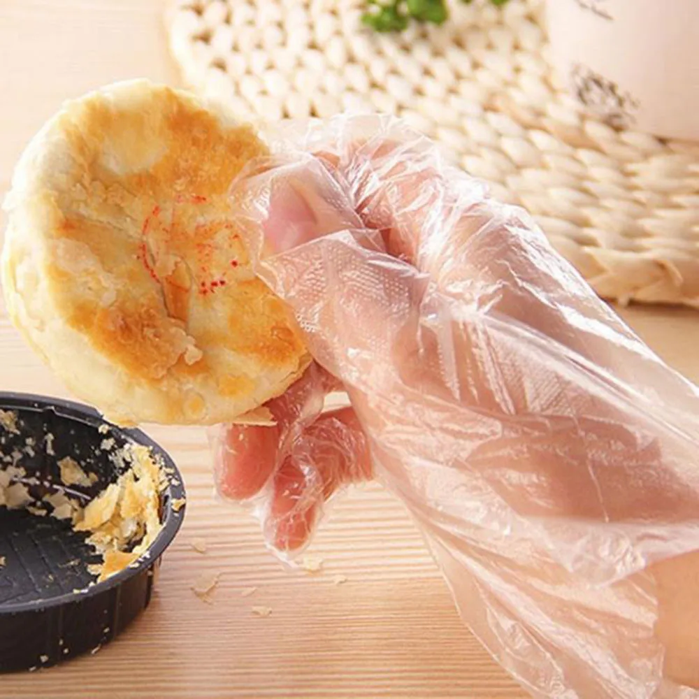 

500Pcs Disposable Plastic Glove Multifunction Transparent Thin Waterproof For Housework Clean Kitchen Baking Gloves