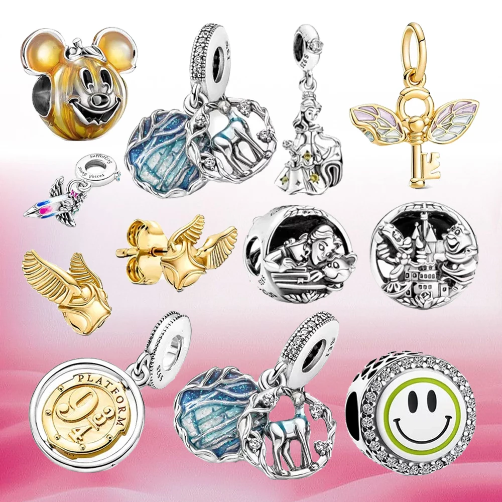 

2021 Новые бусины 100% Стерлинговое Серебро 925 пробы кулон с летающим ключом Hedwig вращающийся Шарм подходит для браслета Pandora женские оригинальн...