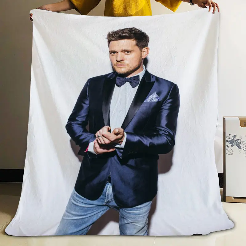 Musife Пользовательские Майкл и светодиодной лампой фланель Одеяло Создай свой