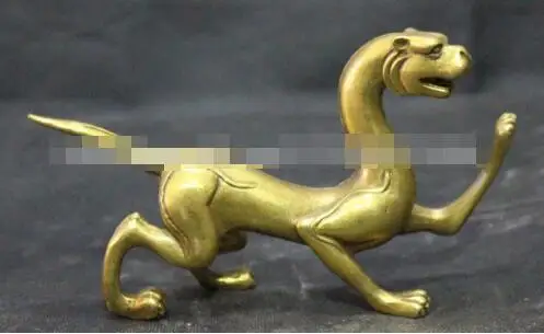 YM 306 15 см китайский бронзовый медь фэншуй злых духов дракон монстр статуя