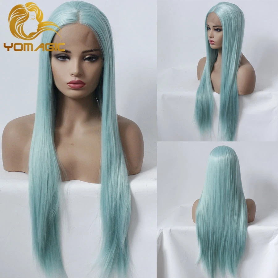 Парик из синтетических волос Yomagic передний парик натуральных прямой шелковистый