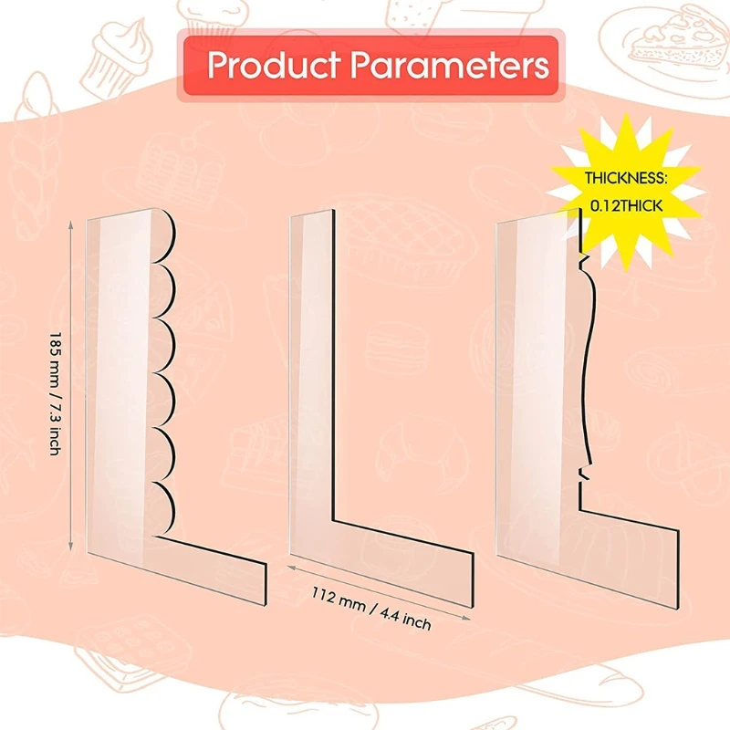 

8 PCS Sawtooth Cake Scrapers Acrylic Icing Smoother Contour Comb Cake Edge Spatula Fondant Cream Edge Scrapers DIY Tools