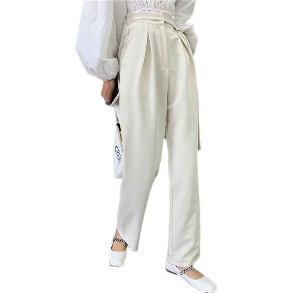 

Women Casual Pants Plain Loose Ladies Fashion High Waist Suit Wide Leg Pants Spring Summer New Style Korean Drape Trousers Hot