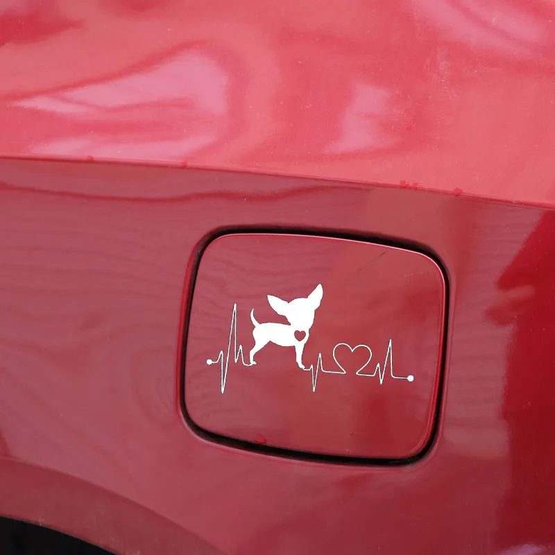 11,7*6,6 см Чихуахуа виниловая наклейка с принтом собаки прекрасные водонепроницаемые наклейки на окна автомобиля Стайлинг автомобиля украшения черный/серебристый S1-0355
