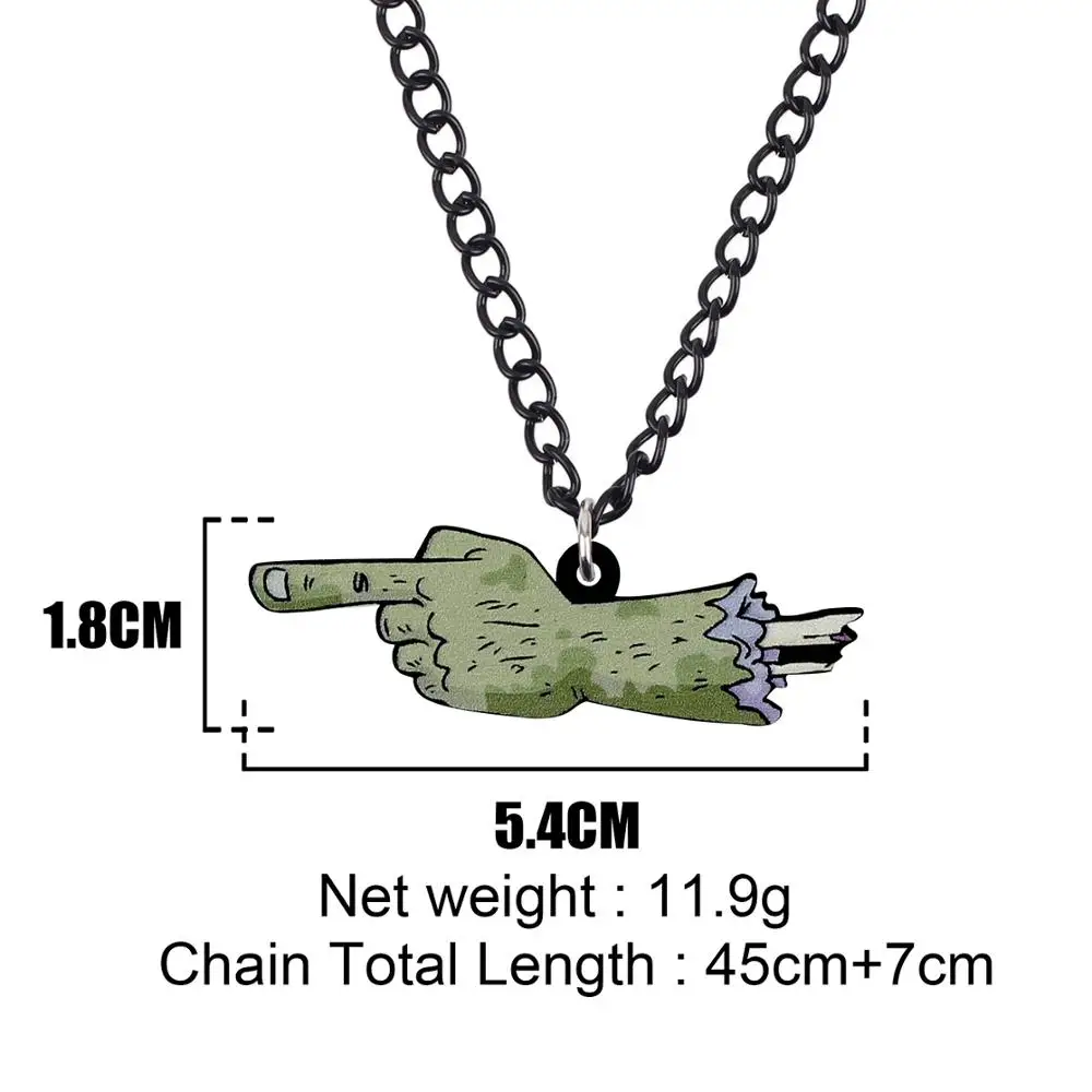 Акриловое ожерелье WEVENI с пальцами зомби на Хэллоуин длинное колье праздничное