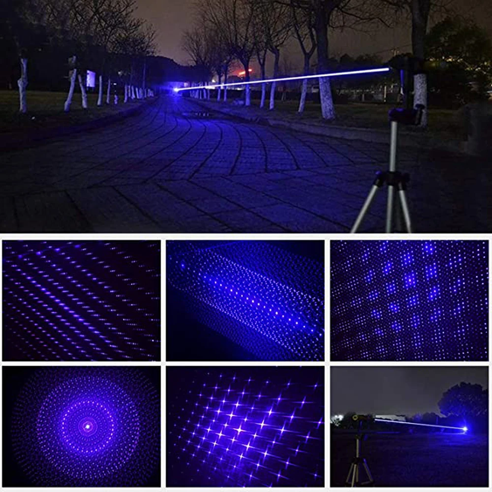 

Powerful Burning Blue Laser Torch 445nm 10000m Multifunction Focusable Laser Sight Pointers Flashlight Burn Match