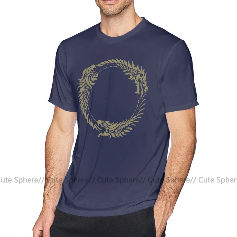 The Elder Scrolls T Shirt Elder Scrolls Online Merchandise T-Shirt Oversized Basic Tee Shirt Cotton Mens Short Sleeves Tshirt - Цвет: Navy Blue