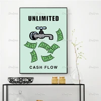 unlimited cash flow quote poster alec monopolyingly art painting print canvas hd wall pictures office home decor floating frame