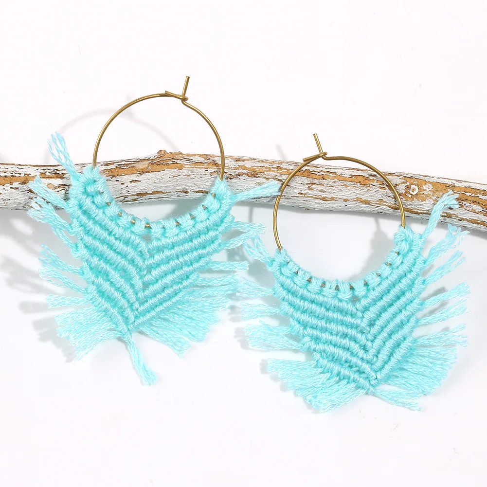 Женские серьги ручной работы в стиле бохо Cpop Элегантные Круглые Золотые сережки