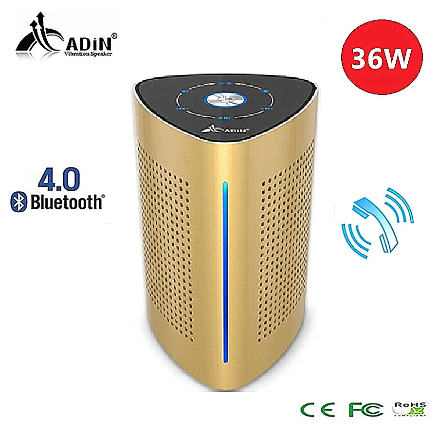 

ADIN Metal Vibration Bluetooth Speaker 36W Mini Portable Wireless Subwoofer Stereo 3D Surround Touch Computer Speakers for Phone