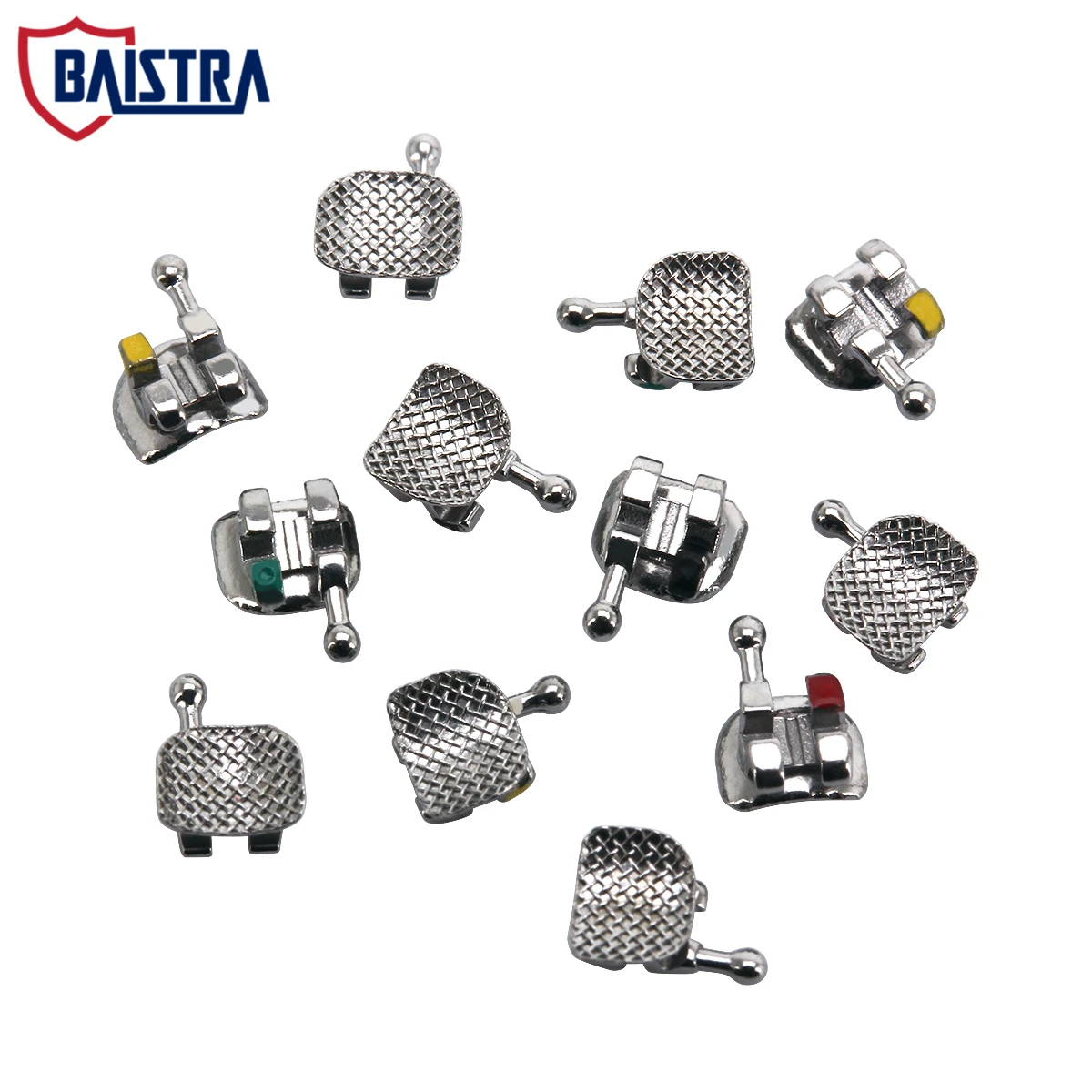 

400pcs/Box Orthodontic Braces Dental Brackets Mesh Base Mini Roth/MBT 022 3-4-5 Hooks