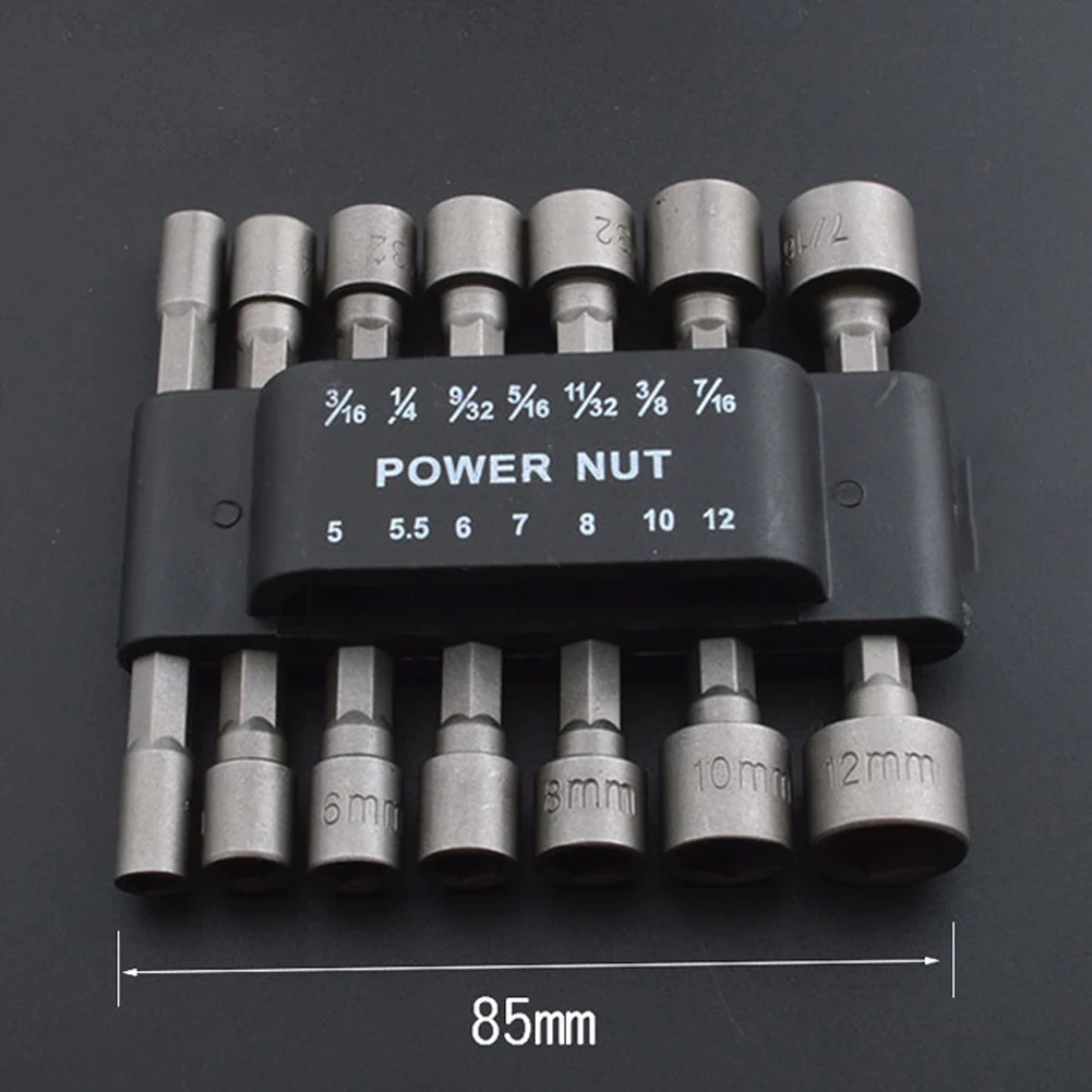 

14PC Power Nut Driver Hex Shank Drill Bit Set Adapter Socket Wrench Screw Tool