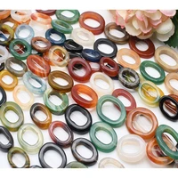 2strandslot 34mm natural smooth rainbow color elliptical circle agate stone for diy bracelet necklace jewelry making strand 15
