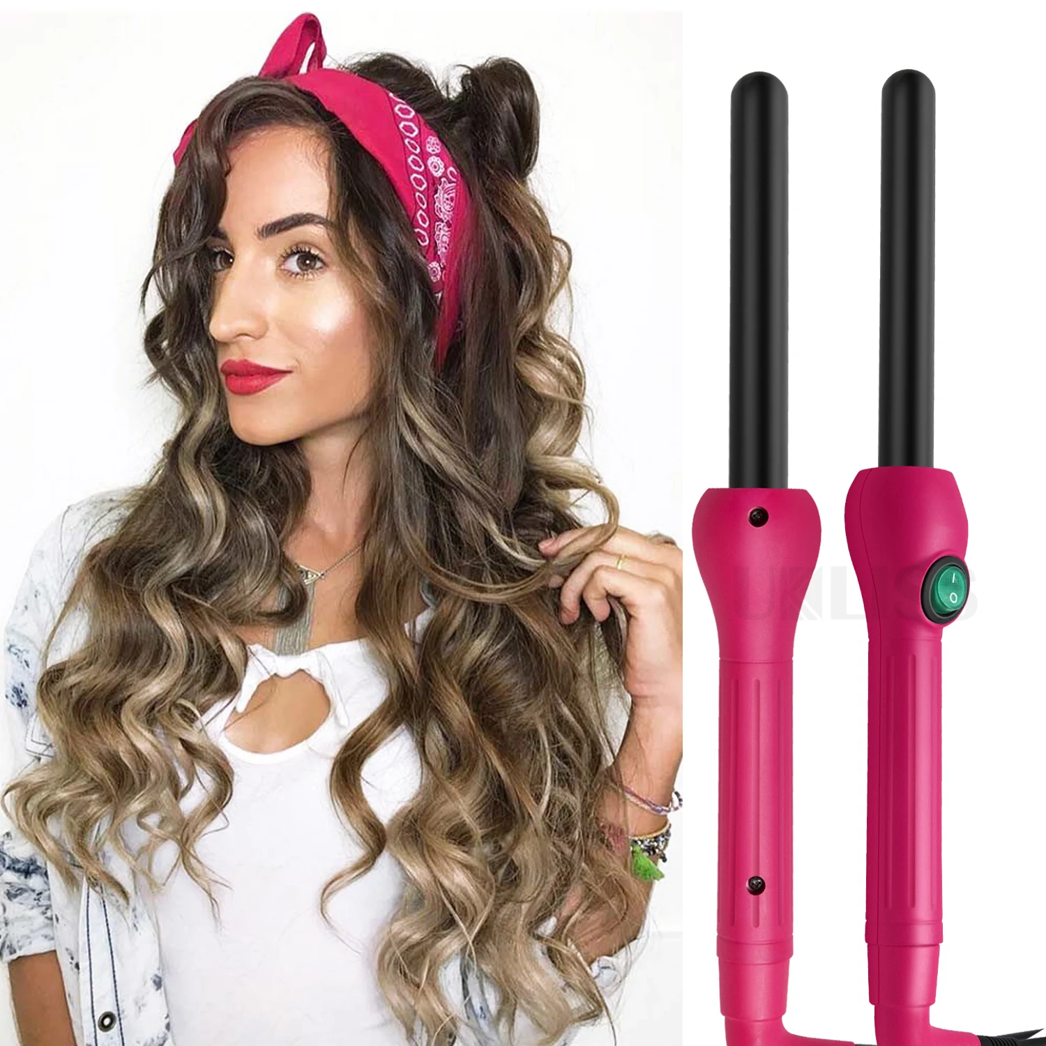 

Ceramic Hair Curler Electric Curling Styling Tools Conical Curling Iron Roller Heat Professional Hair Waves Cone Curls Tool