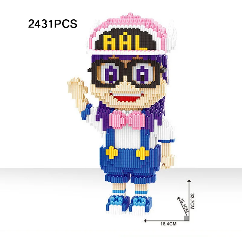 Милые Строительные кирпичи Arale с японским мультипликационным рисунком робот