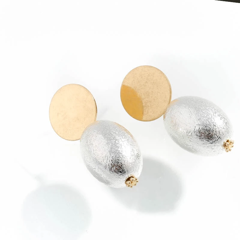 Yhpup Stylish Copper Round Geometric Dangle Earrings Retro Imitation Pearls Earring Brincos Ethnic Jewelry for Women Party 2019 | Украшения