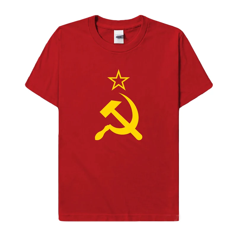 

2021 Summer New T-shirt ASK Former Soviet Union CCCP Soviet Republic Social Republican Scythe Short Sleeve T-shirt
