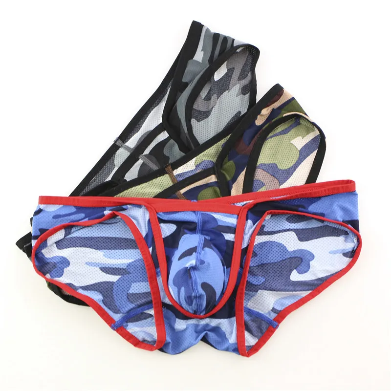 3PCS/Lot New Briefs Breathable Men's Underwear Briefs Men Low Waist Men's Male Comfortable Camouflage Underpants Briefs