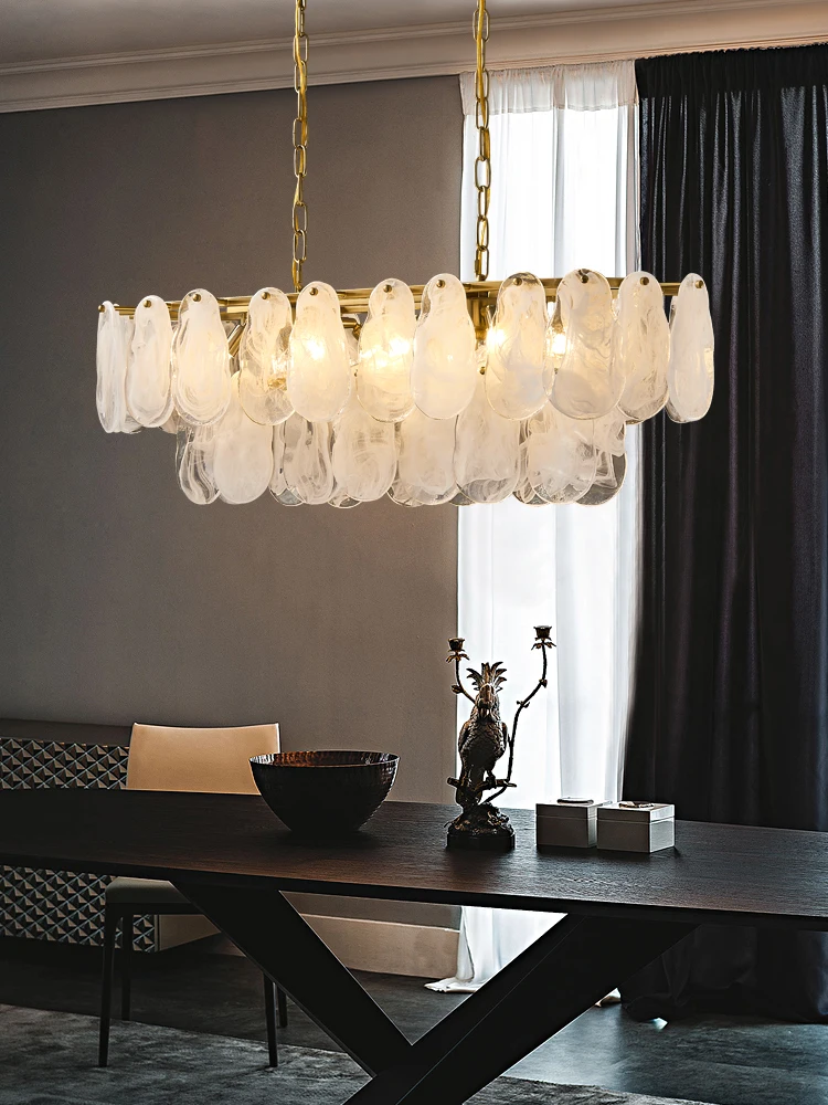 

Light luxury chandelier post-modern atmosphere high-end villa hotel restaurant long dining table chandelier